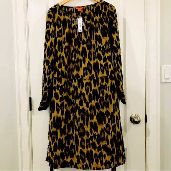 Joe Fresh Cheetah Print Long Sleeve Dress - Picture 1 of 7